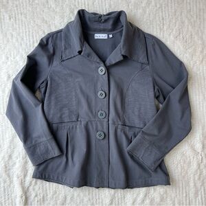 Habitat Gray Cotton Button Front Jacket Blazer Medium